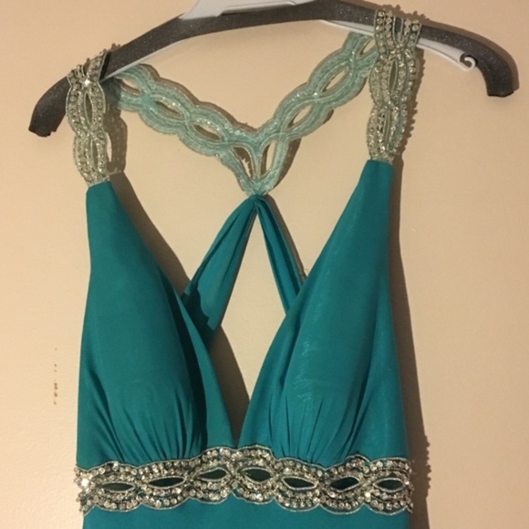Seafoam Green/Teal Prom/Event Dress. NWT. Gorgeous - Picture 3 of 8